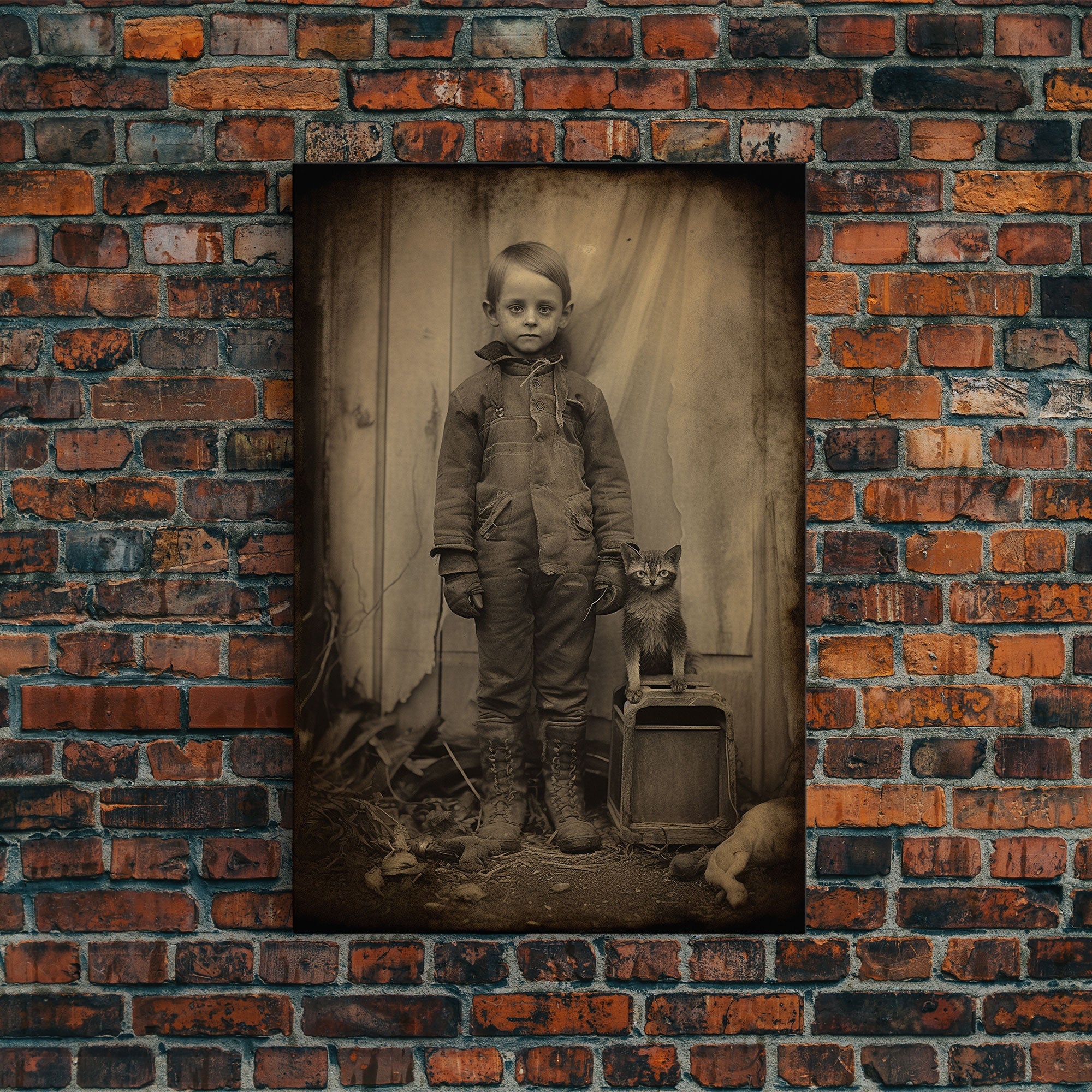 Vintage Photograph, Weird Art Print, Spooky Art Print, Scary Wall Art, Canvas Print, Wall Art, Vertical Print, Home Decor, Wall Decor