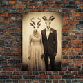 The Cult Of The Ram, Creepy Halloween Wall Art, Framed Canvas Print, Occult Art, Dark Academia, Creepy Photography