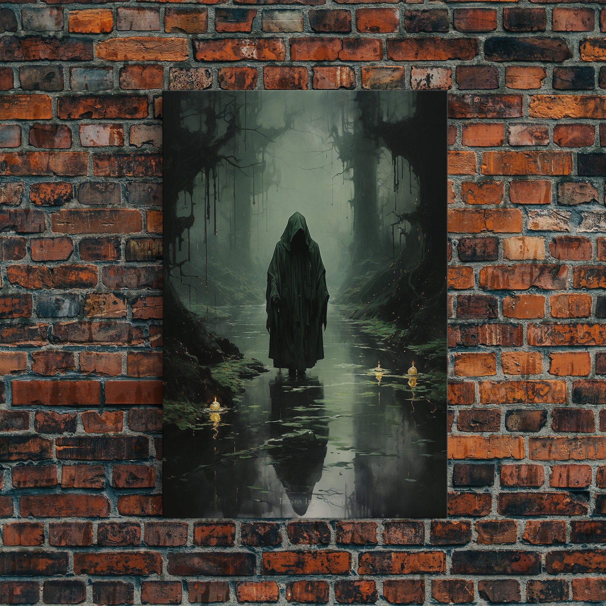 Witch Wall Decor, Horror Art Print, Creepy Wall Decor, Canvas Print, Wall Hanging, Portrait Art, Above Couch Wall Art, College Dorm Decor