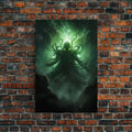 The Call Of Cthulhu - Portrait Of The Grim Reaper - Framed Canvas Print - Halloween Decor - Halloween Clearance - HP Lovecraft