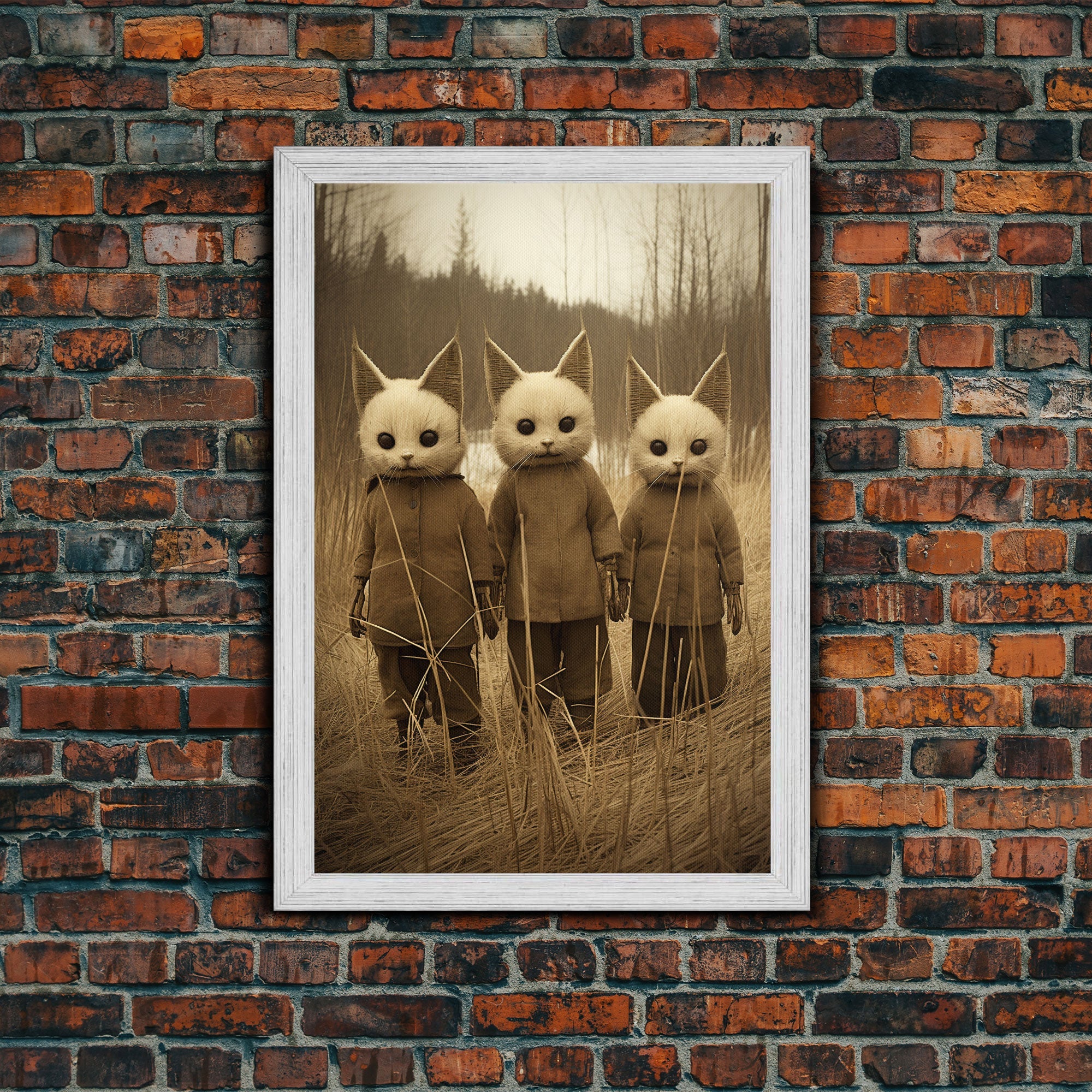 Horror Home Decor, Creepy Wall Decor, Dark Art Print, Black And White, Canvas Print, Wall Art, Vertical Print, Home Decor, Wall Decor