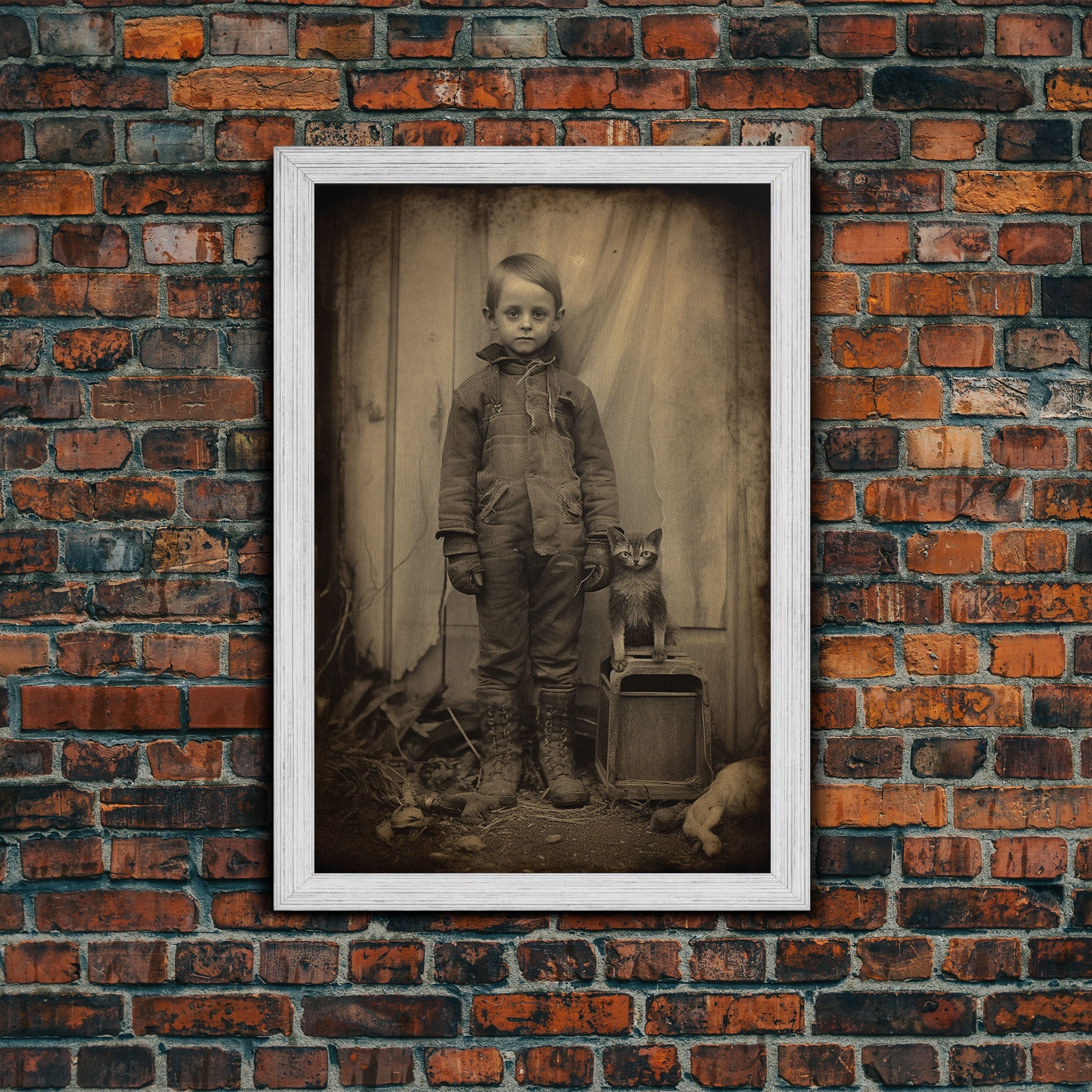 Vintage Photograph, Weird Art Print, Spooky Art Print, Scary Wall Art, Canvas Print, Wall Art, Vertical Print, Home Decor, Wall Decor