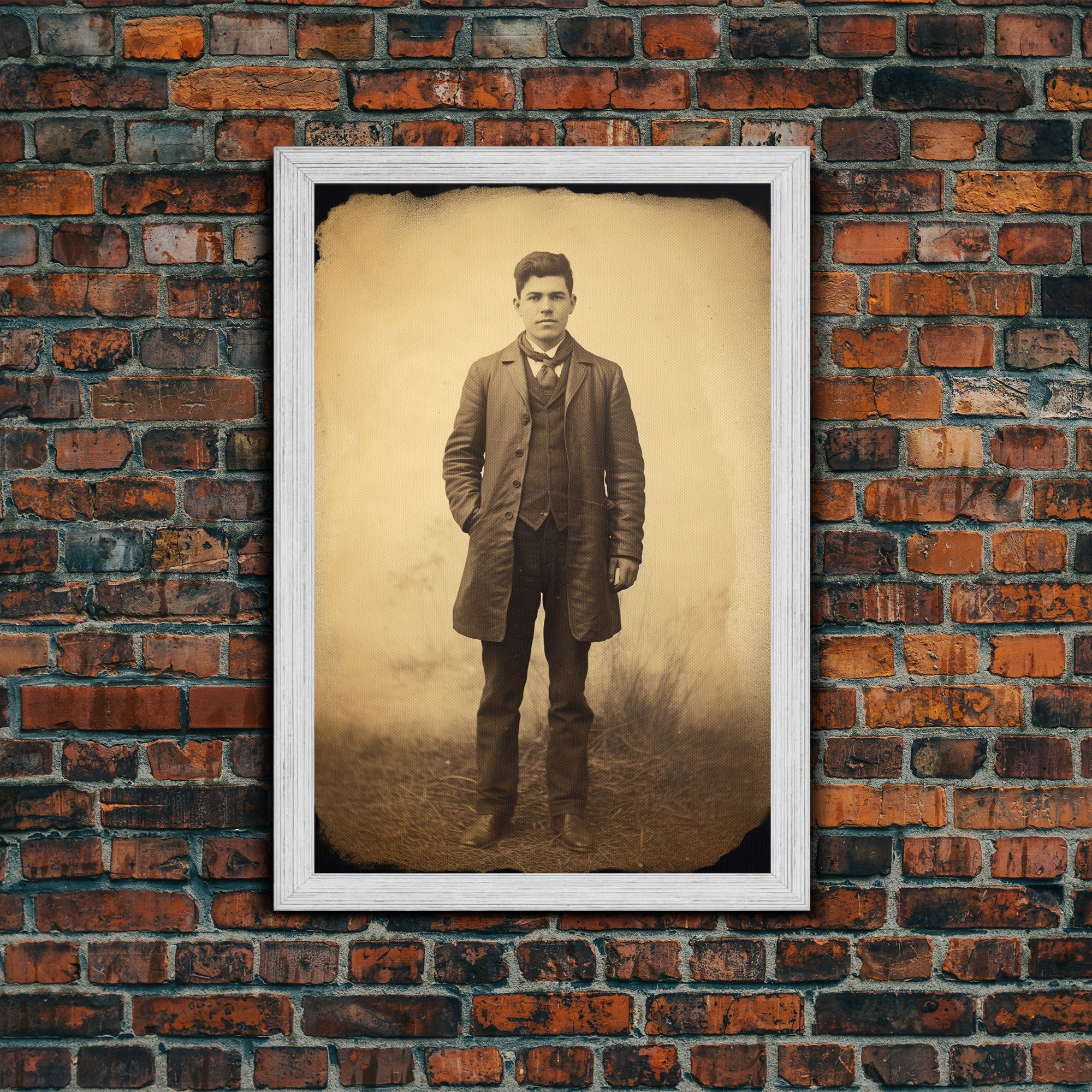 Vintage Decor, Victorian Wall Art, Antique Photograph, Canvas Print, Wall Art, Vertical Print, Country Home Wall Art, Game Room Decor
