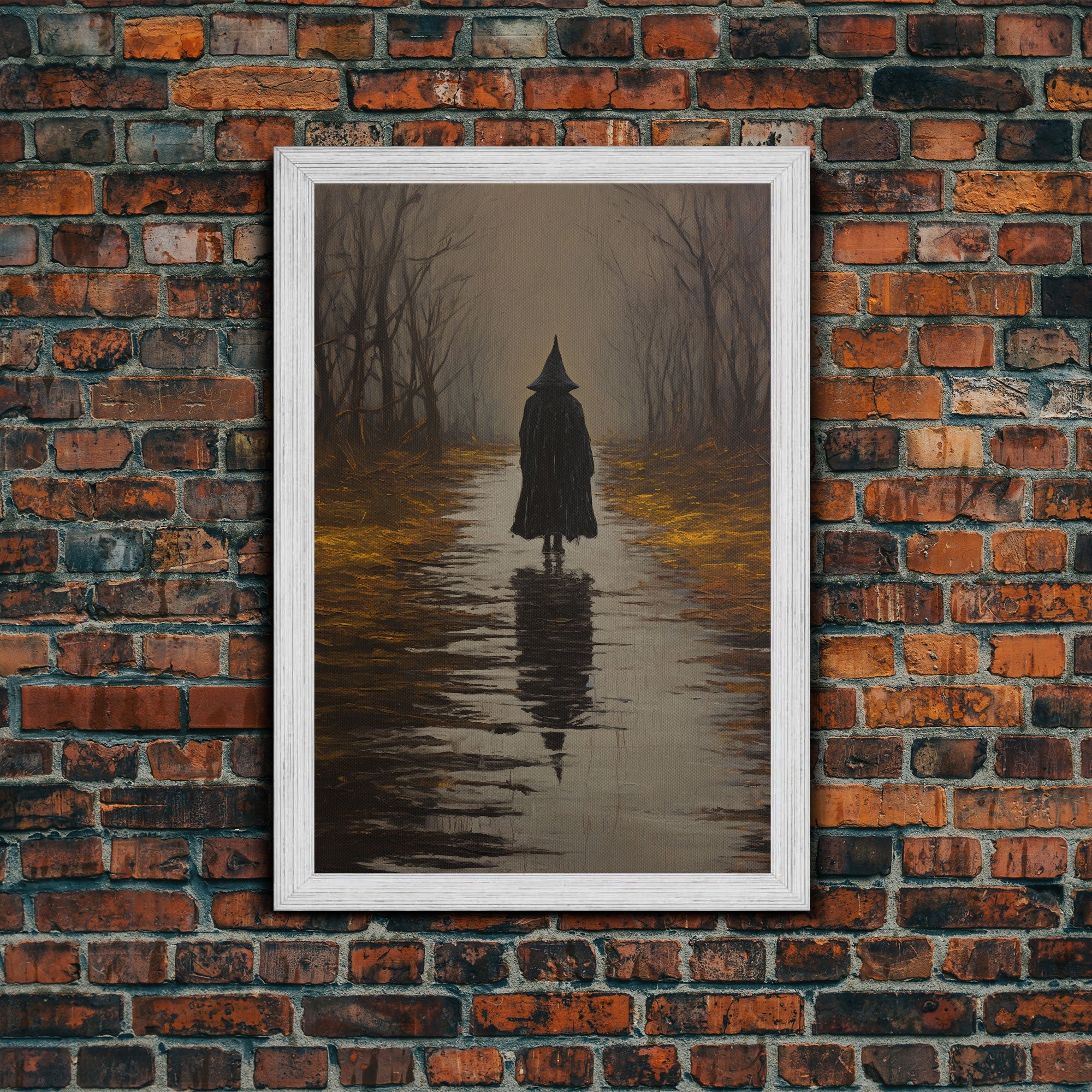 Cool Witches Don't Look At Explosions, Framed Canvas Print, Retro Halloween Art, Vintage Horror Print, Witch Decor, Witchcraft