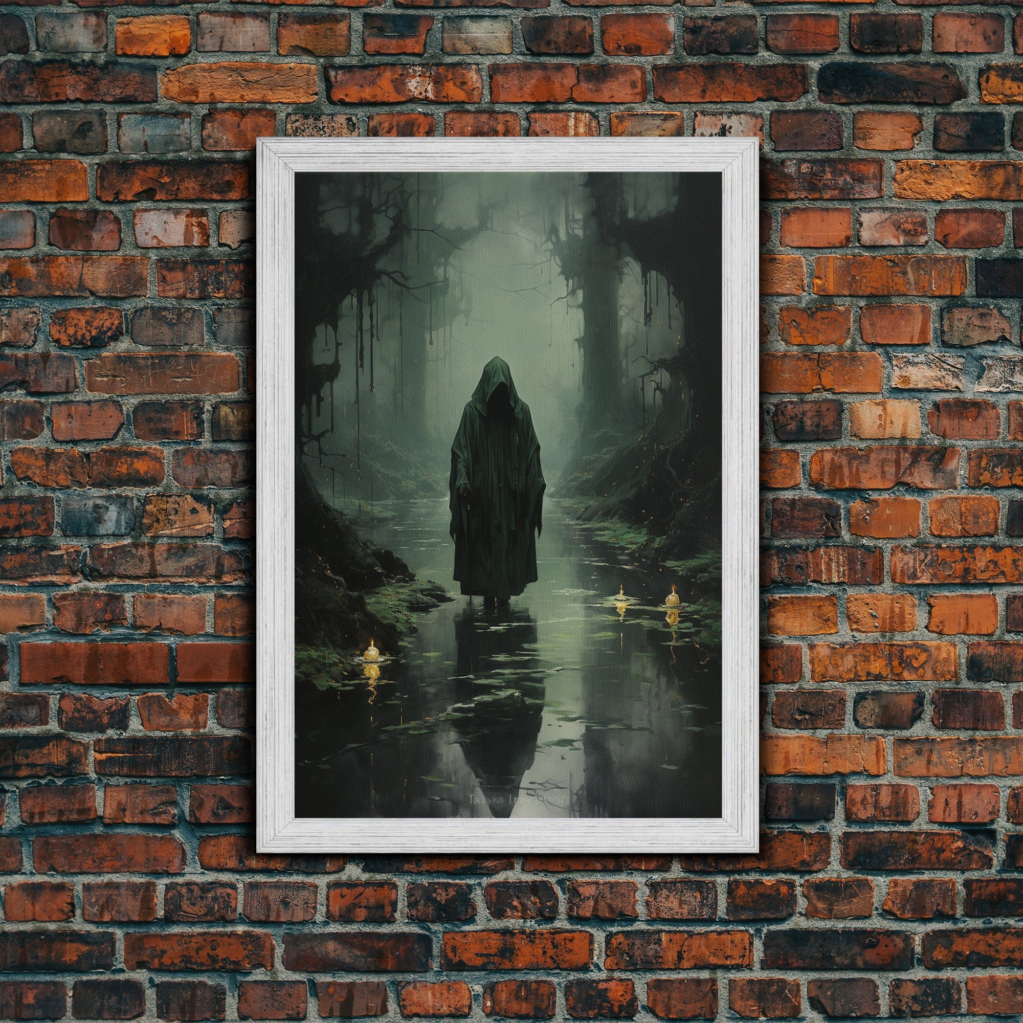 Witch Wall Decor, Horror Art Print, Creepy Wall Decor, Canvas Print, Wall Hanging, Portrait Art, Above Couch Wall Art, College Dorm Decor