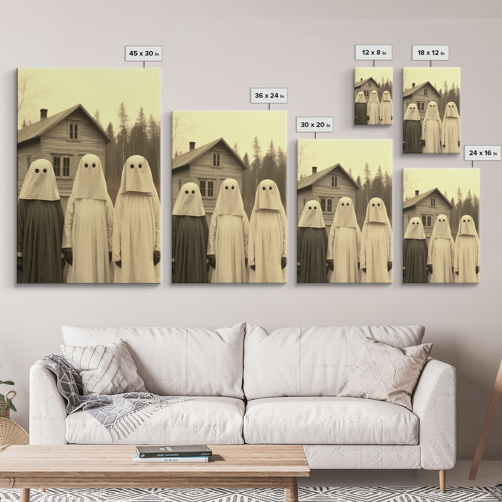 Ghost Art Print, Haunted House Art, Horror Art Print, Spooky Room Decor, Canvas Print, Wall Art, Vertical Print, Home Decor, Wall Decor