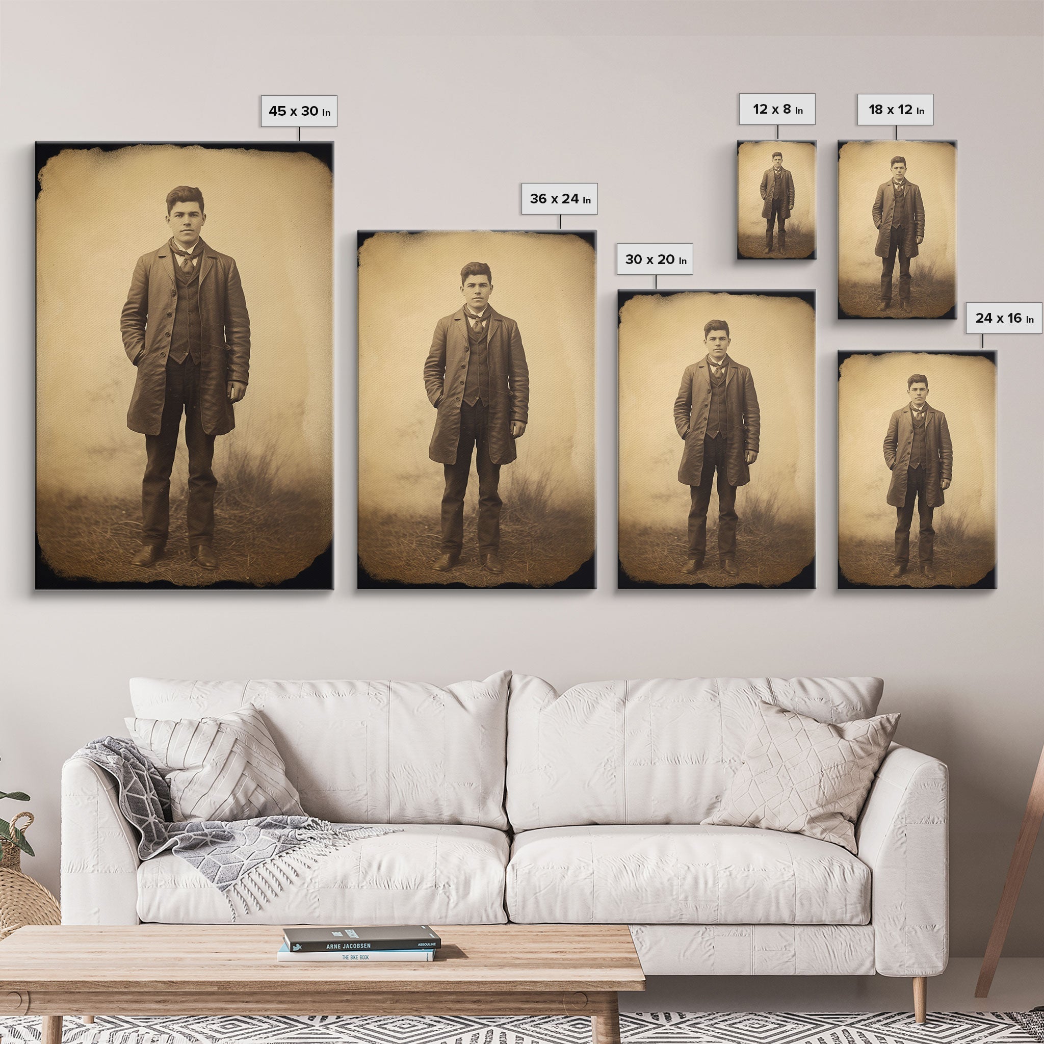 Vintage Decor, Victorian Wall Art, Antique Photograph, Canvas Print, Wall Art, Vertical Print, Country Home Wall Art, Game Room Decor
