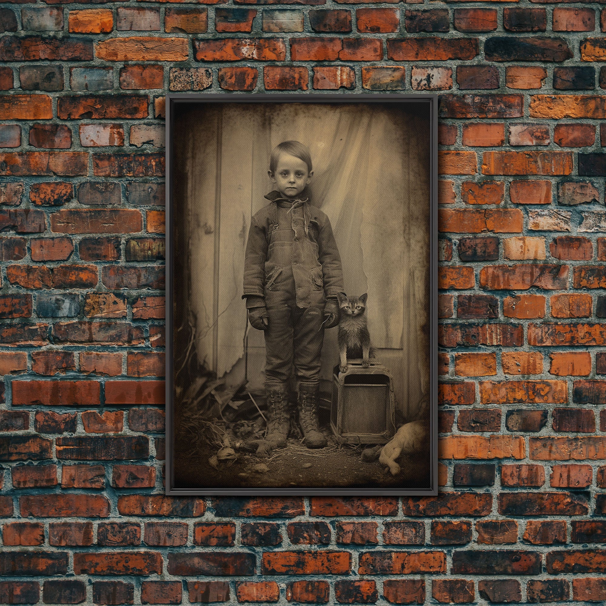 Vintage Photograph, Weird Art Print, Spooky Art Print, Scary Wall Art, Canvas Print, Wall Art, Vertical Print, Home Decor, Wall Decor
