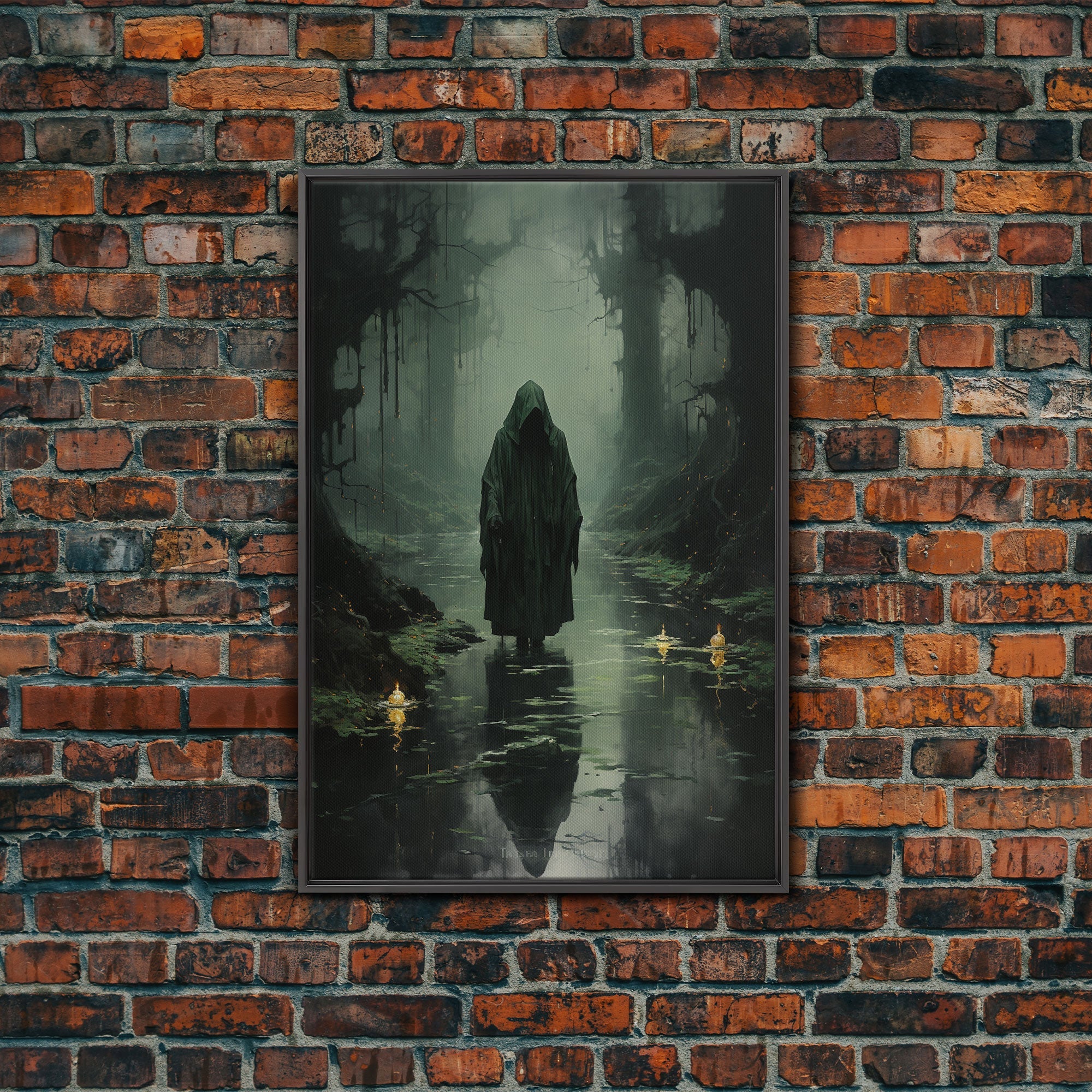 Witch Wall Decor, Horror Art Print, Creepy Wall Decor, Canvas Print, Wall Hanging, Portrait Art, Above Couch Wall Art, College Dorm Decor