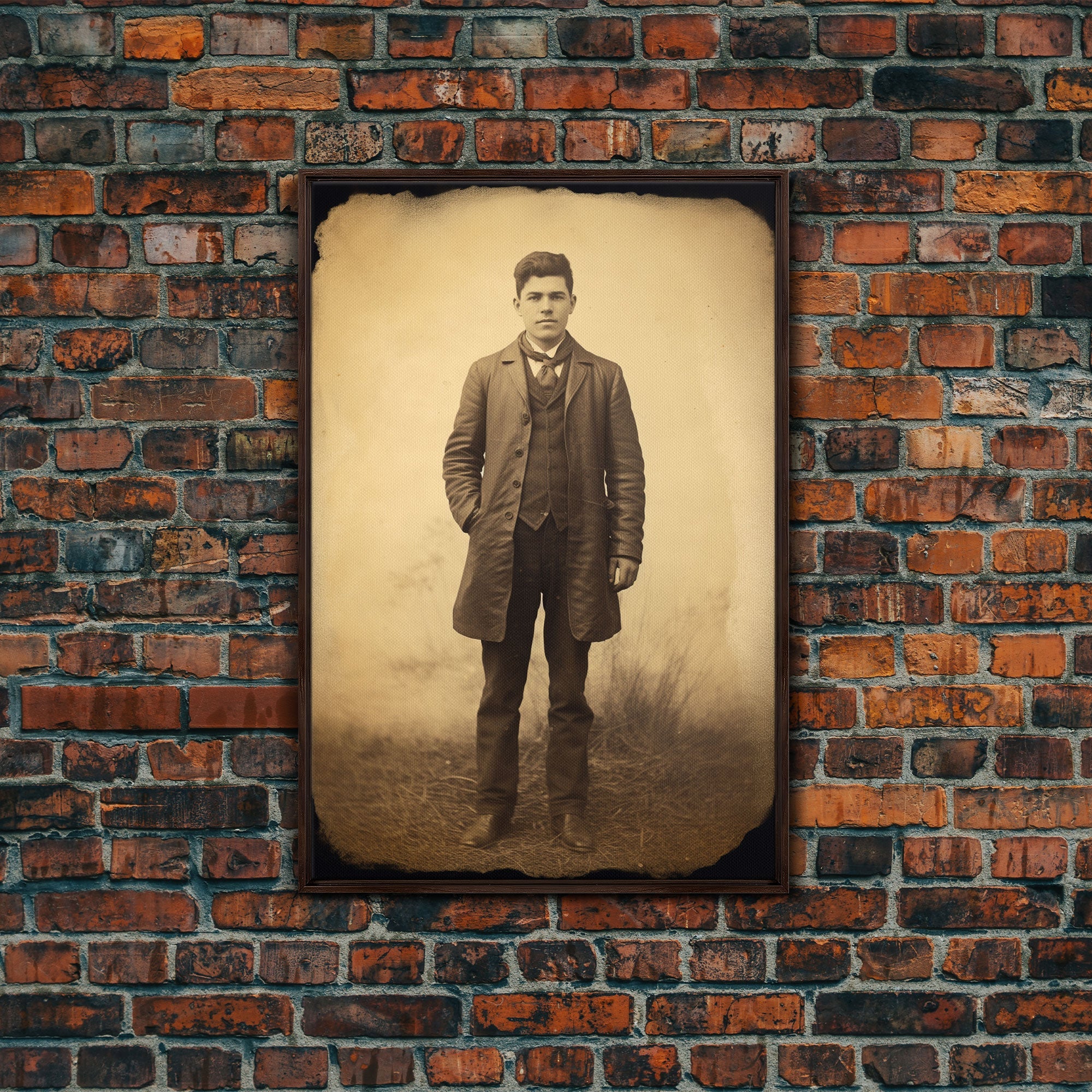 Vintage Decor, Victorian Wall Art, Antique Photograph, Canvas Print, Wall Art, Vertical Print, Country Home Wall Art, Game Room Decor