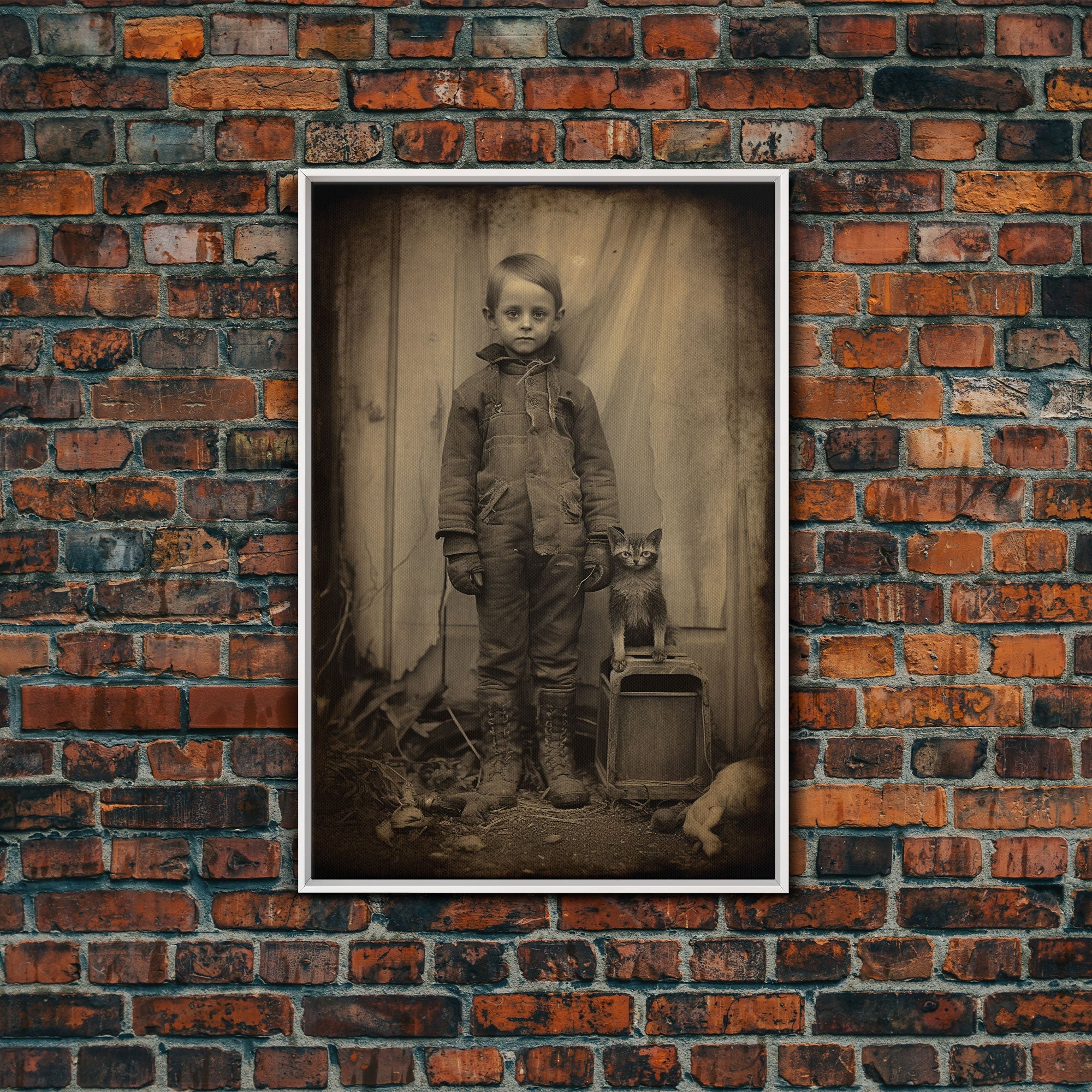 Vintage Photograph, Weird Art Print, Spooky Art Print, Scary Wall Art, Canvas Print, Wall Art, Vertical Print, Home Decor, Wall Decor
