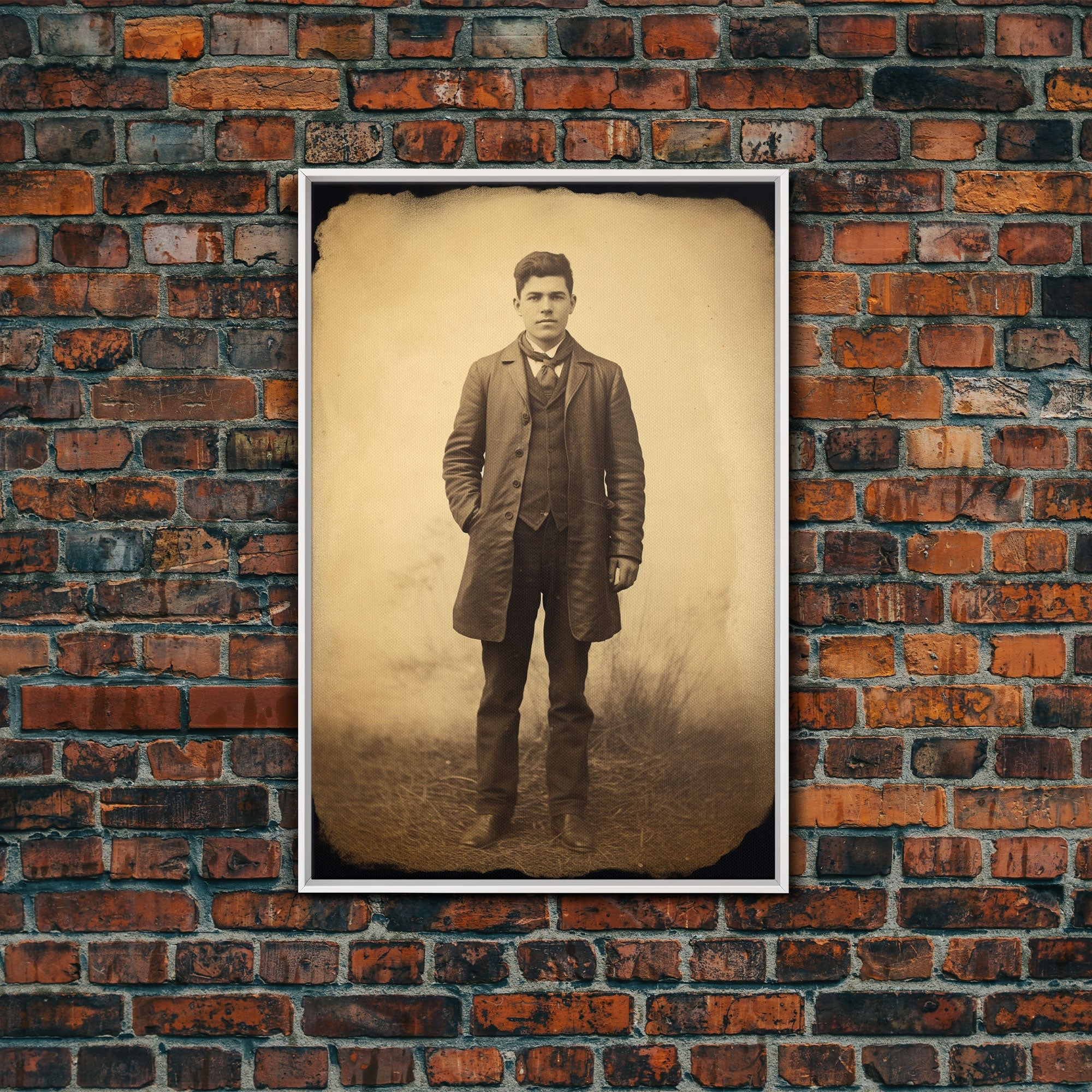 Vintage Decor, Victorian Wall Art, Antique Photograph, Canvas Print, Wall Art, Vertical Print, Country Home Wall Art, Game Room Decor