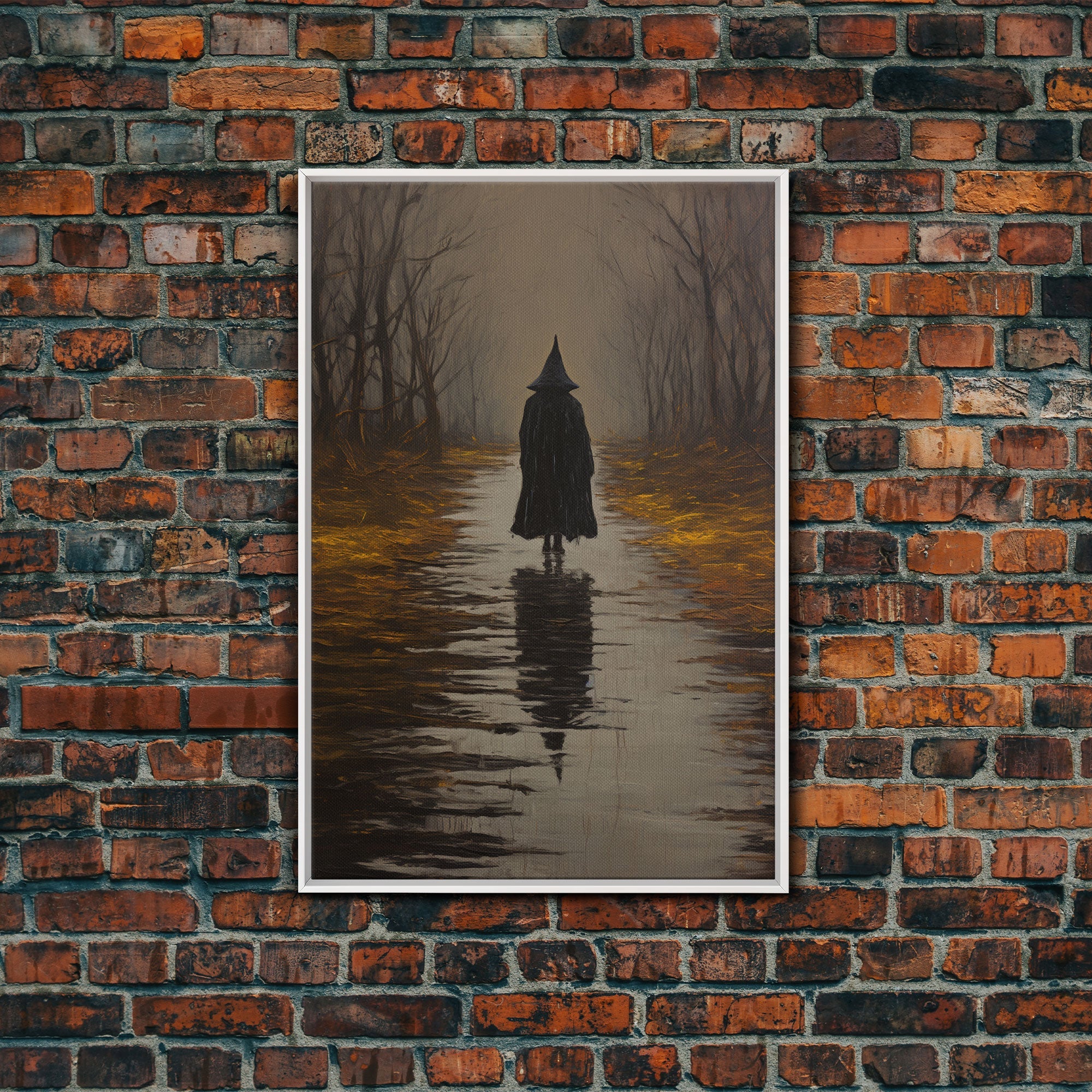 Cool Witches Don't Look At Explosions, Framed Canvas Print, Retro Halloween Art, Vintage Horror Print, Witch Decor, Witchcraft