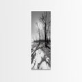 Haunting Tree Silhouettes, Forest Edge, Black White Nature, Desert Trees, Framed Canvas Print, Fall Art, Living Room Wall Art