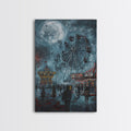 Eerie Carnival, Halloween Art, Spooky Wall Decor, Framed Canvas Print, Creepy Art, Halloween Wall Decor, Seasonal Wall Art, Scary Artwork