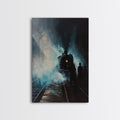 Mysterious Spooky Carnival Tent Framed Canvas Print, Halloween Wall Art, Haunted House Decor, Ghostly Home Decoration, Halloween Art