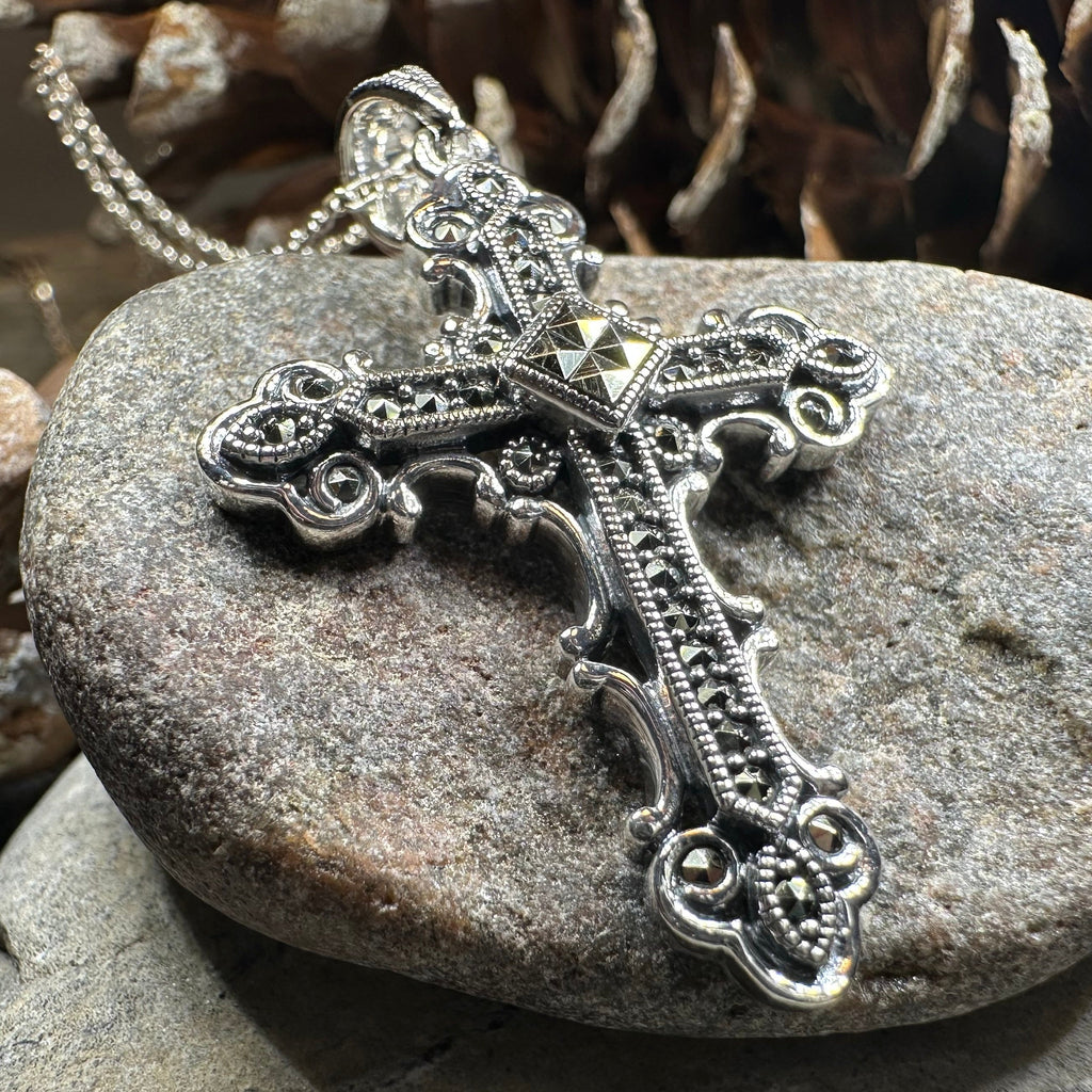 Jehanne Marcasite Cross Necklace