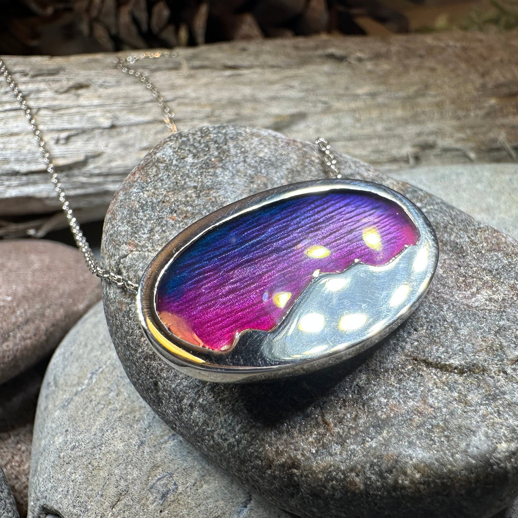 Purple Skies Northern Lights Necklace - Handmade in Scotland