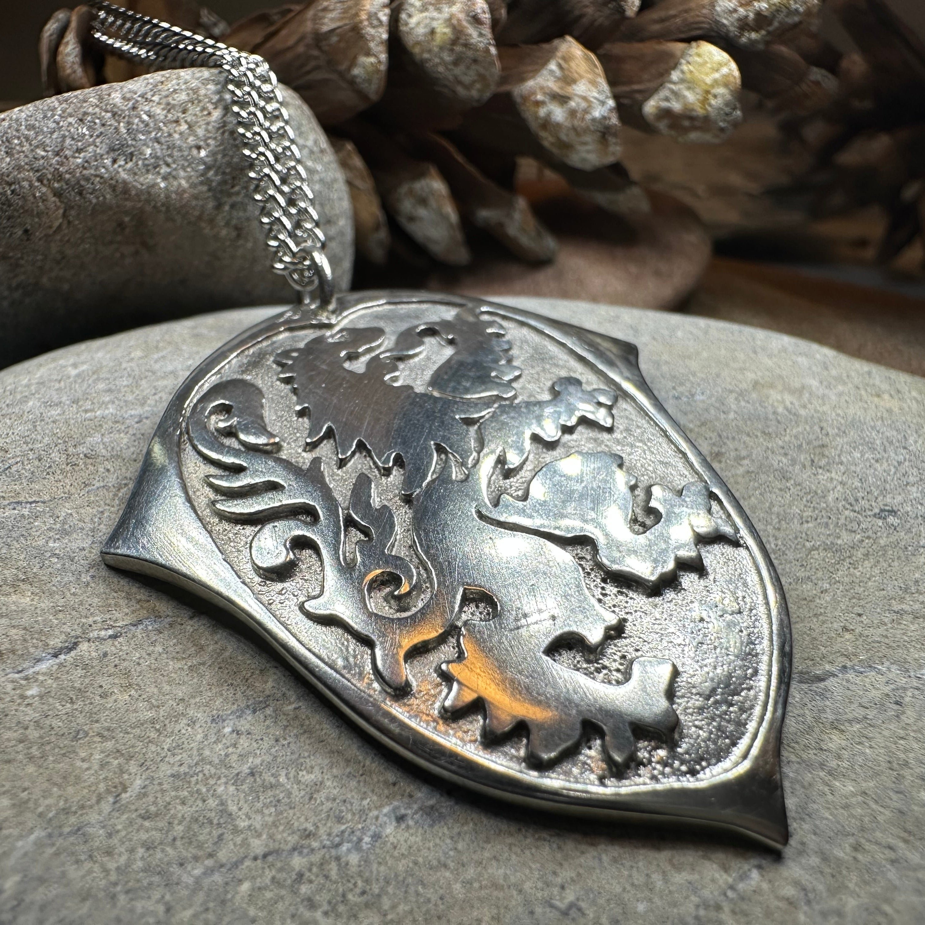 Pewter Lion of Scotland Necklace - Handmade in Scotland