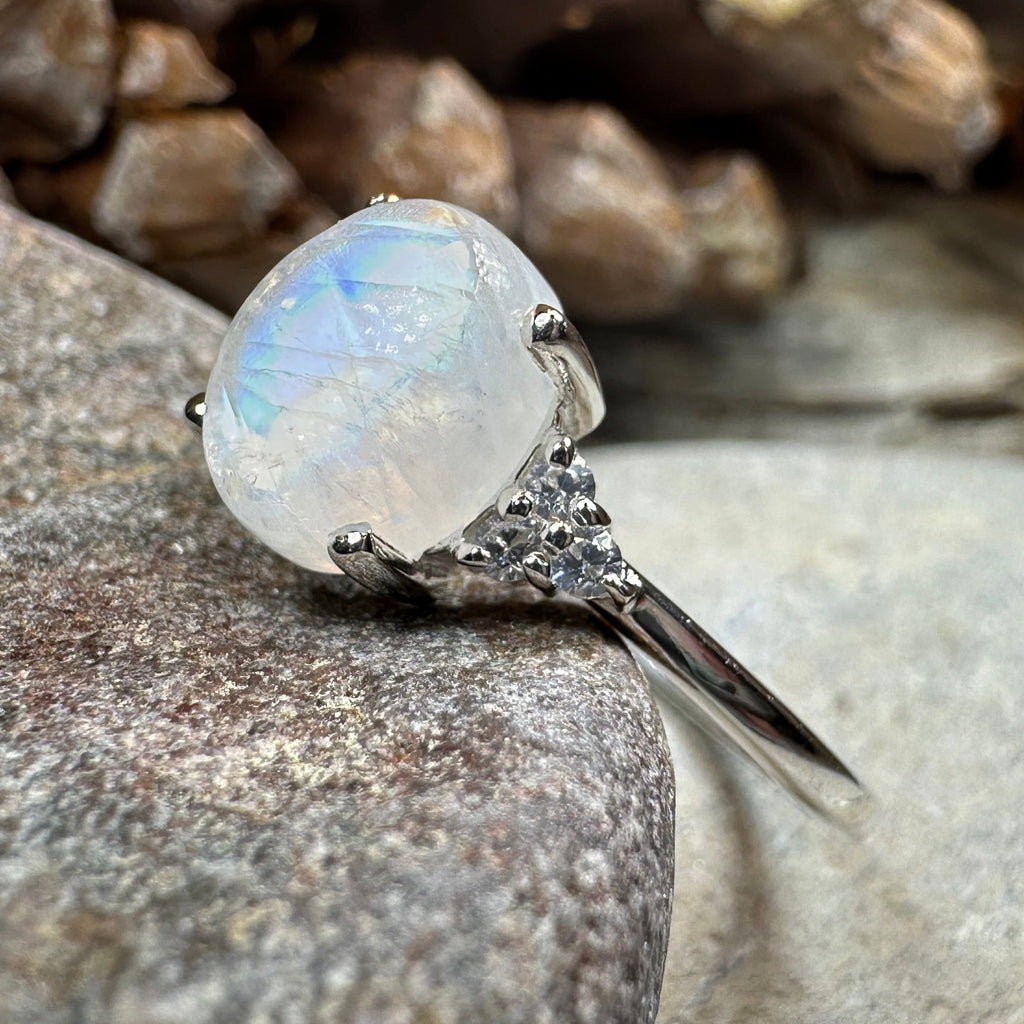 Winter Dawn Moonstone Ring in Sterling Silver
