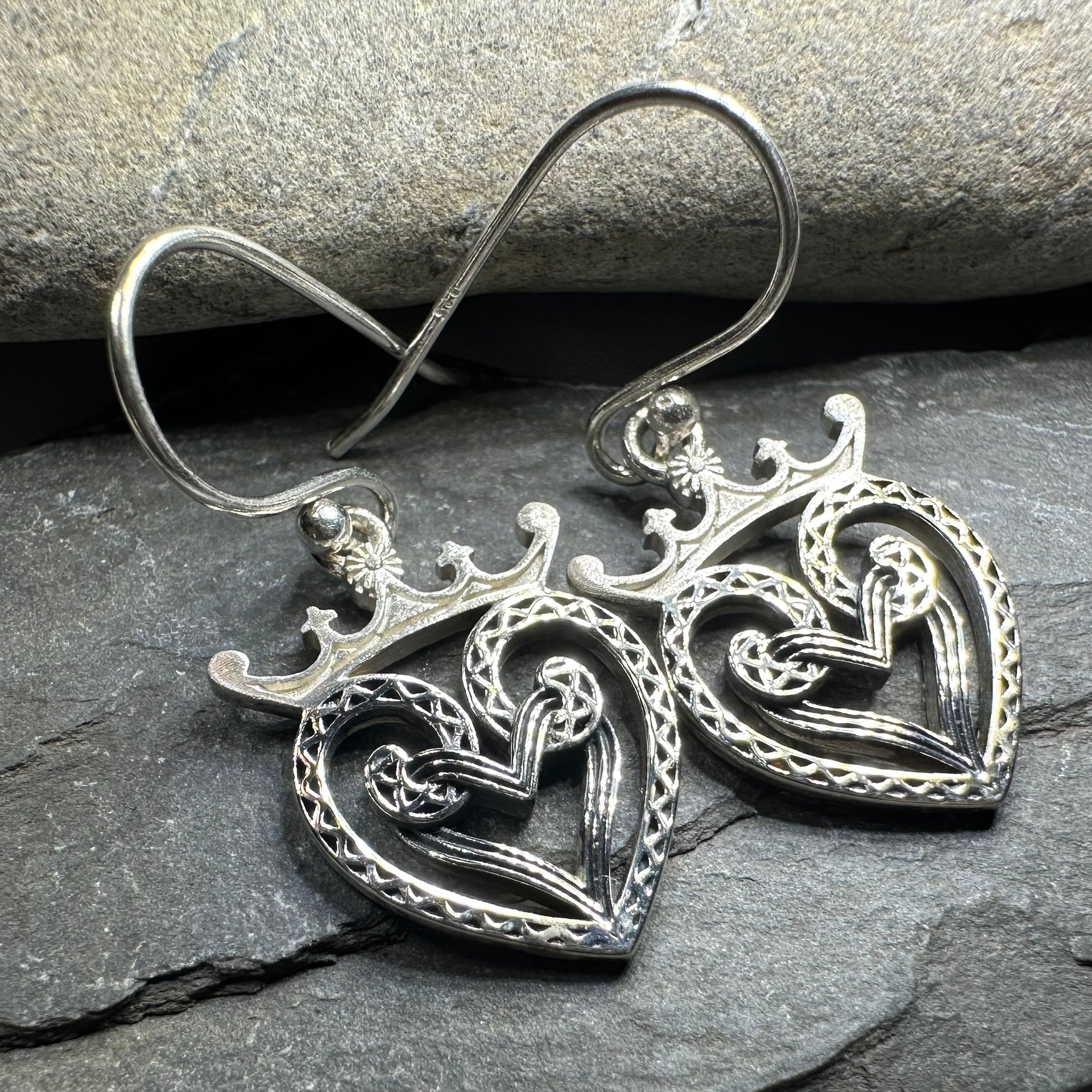 Lady of Skye Scottish Luckenbooth Earrings in Sterling Silver
