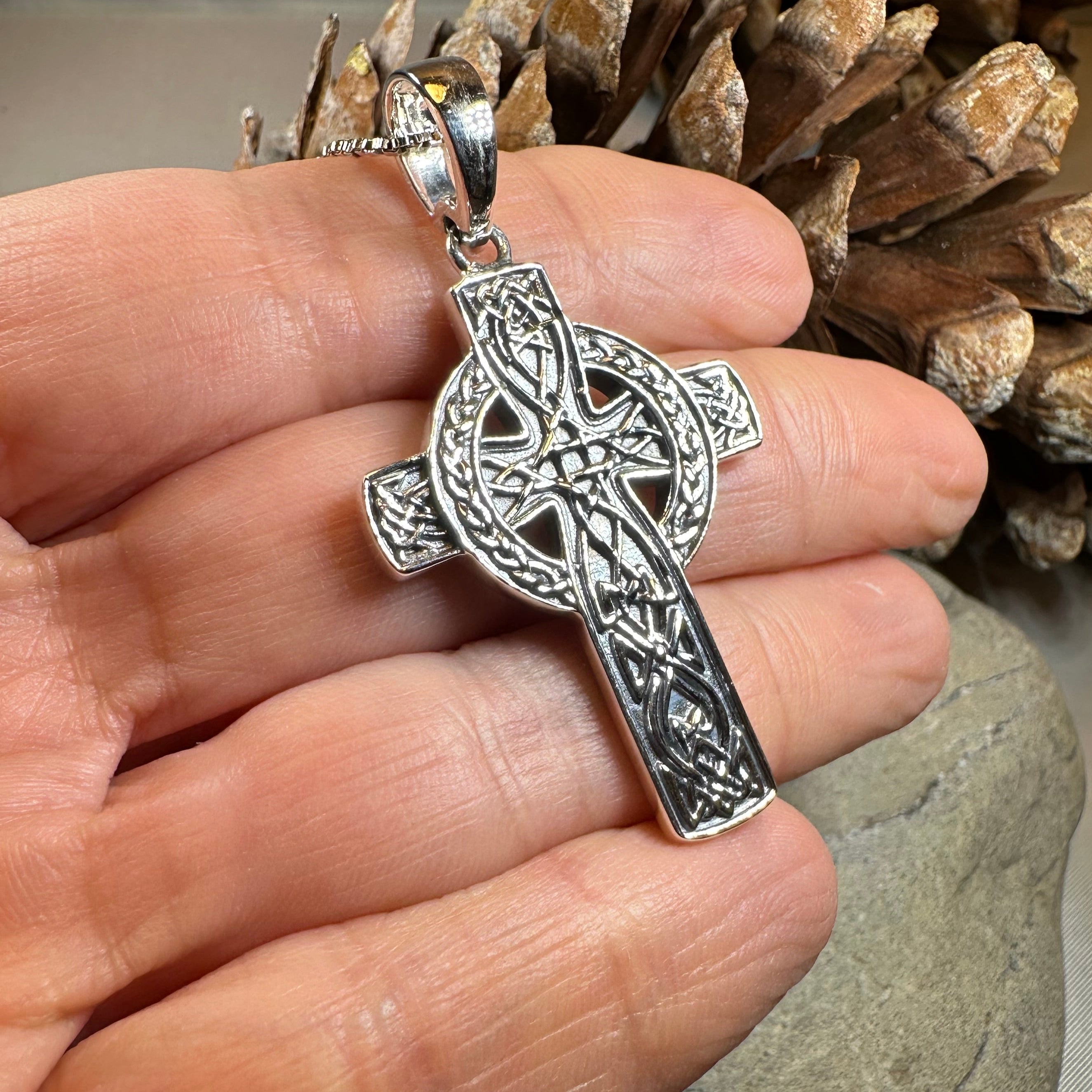 Grant Celtic Cross Necklace in Sterling Silver