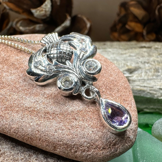 Scottish Aberdeen Thistle Necklace in Sterling Silver