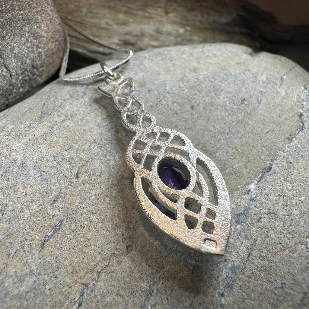 Georgina Celtic Knot Amethyst Necklace - Handmade in Scotland