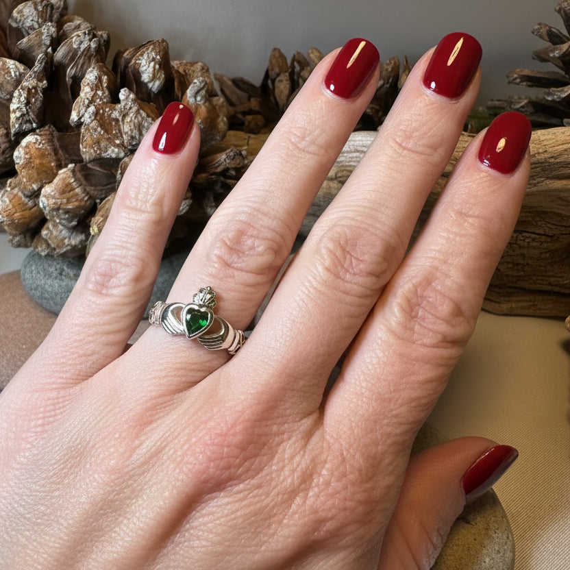 Irish Claddagh Trinity Knot Ring in Sterling Silver