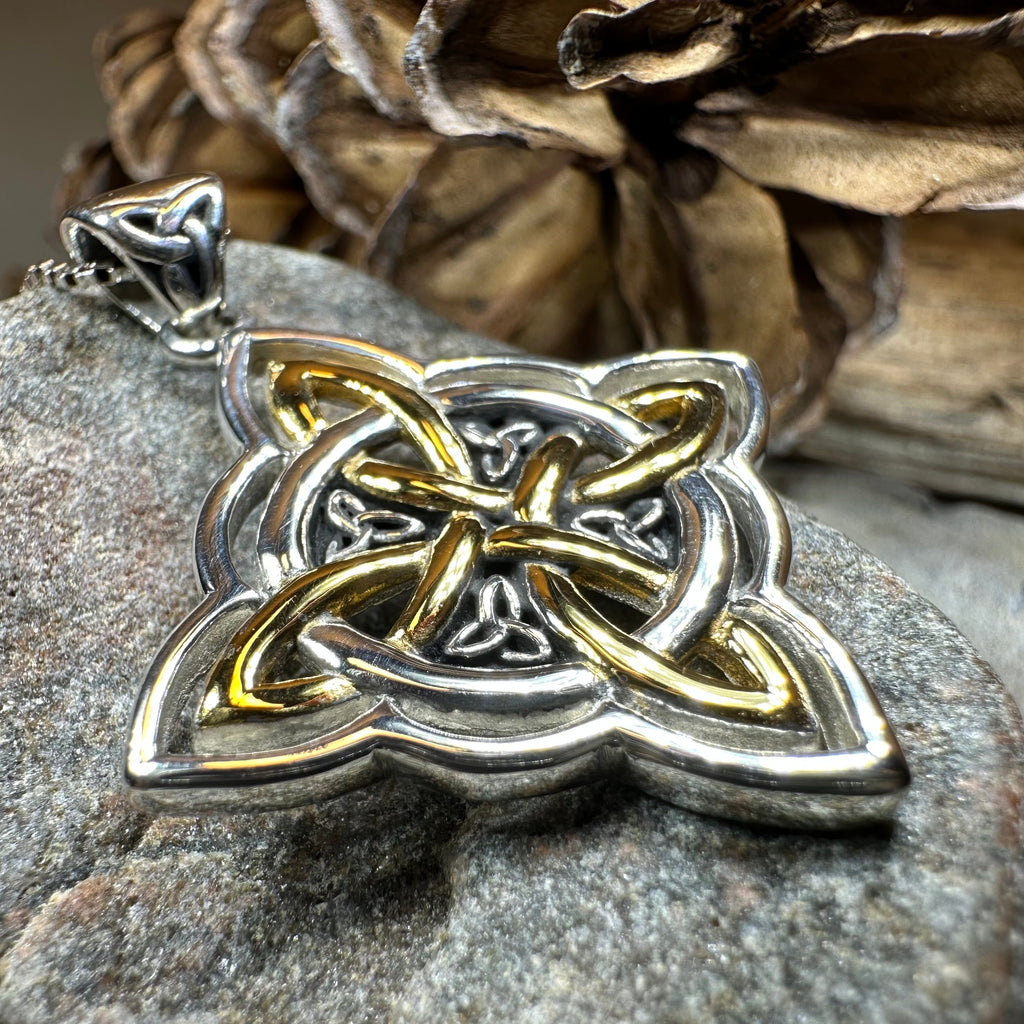 Classic Quaternary Knot Necklace in Sterling Silver