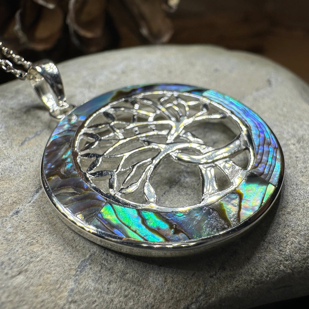 Carmina Tree of Life Shell Necklace in Sterling Silver