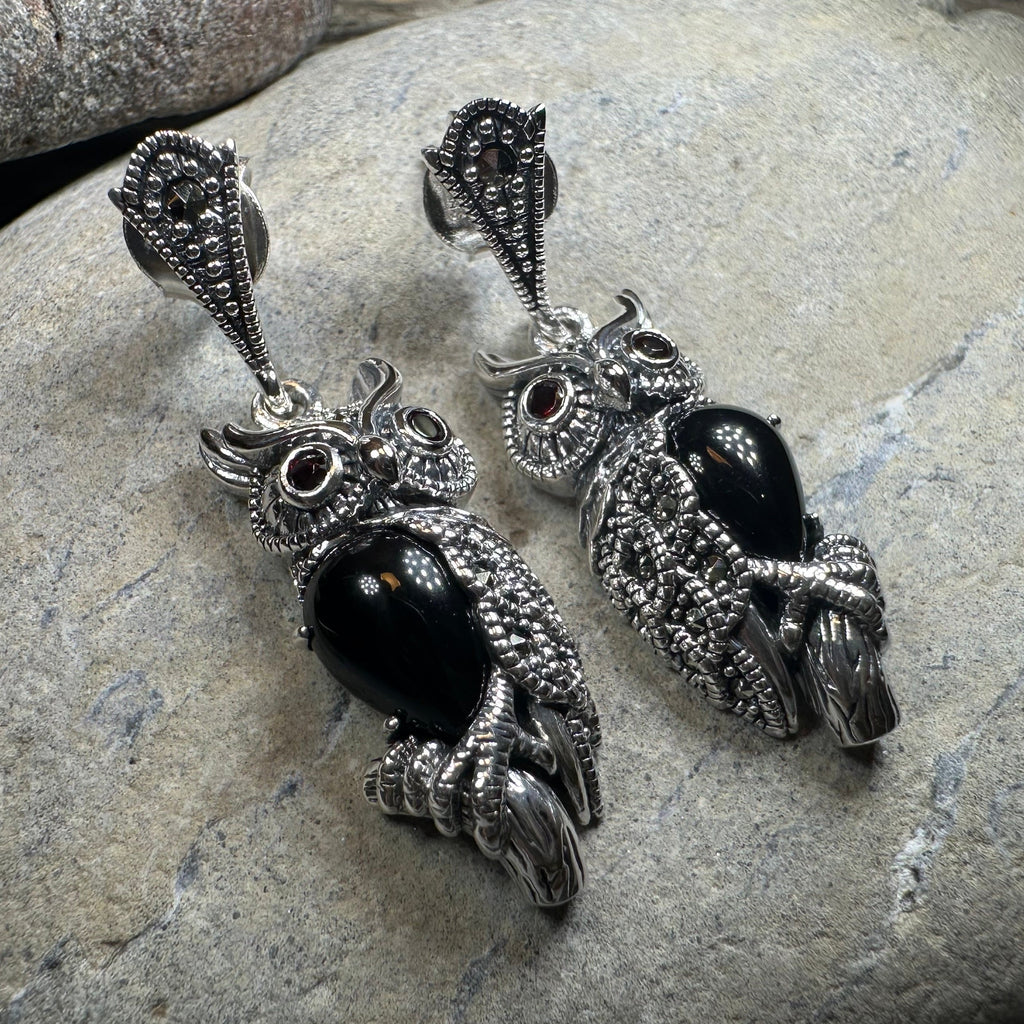 Marcasite Owl Earrings