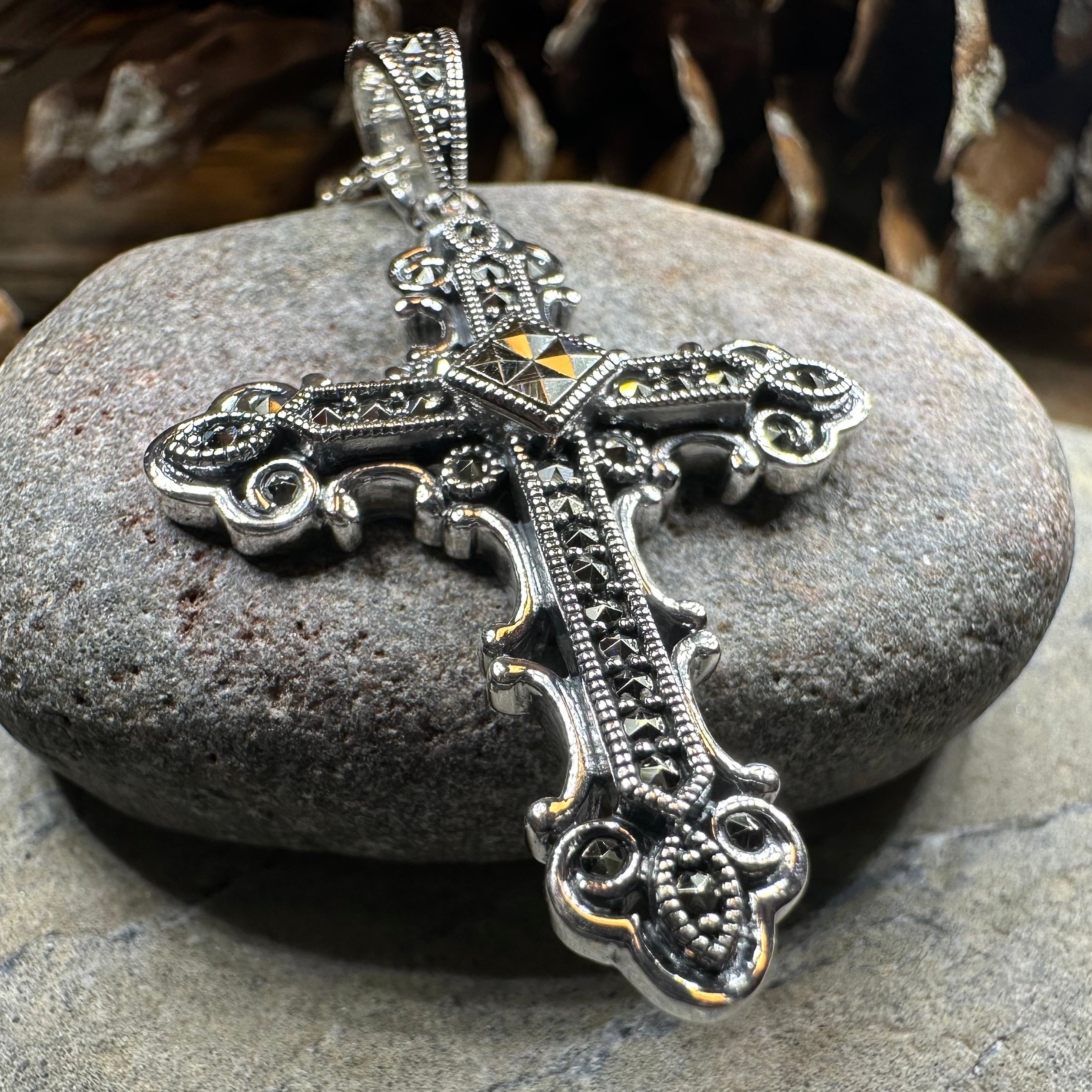 Jehanne Marcasite Cross Necklace