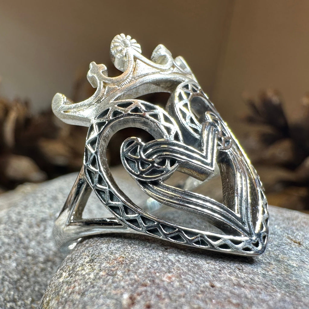 Lady of Skye Scottish Luckenbooth Ring in Sterling Silver