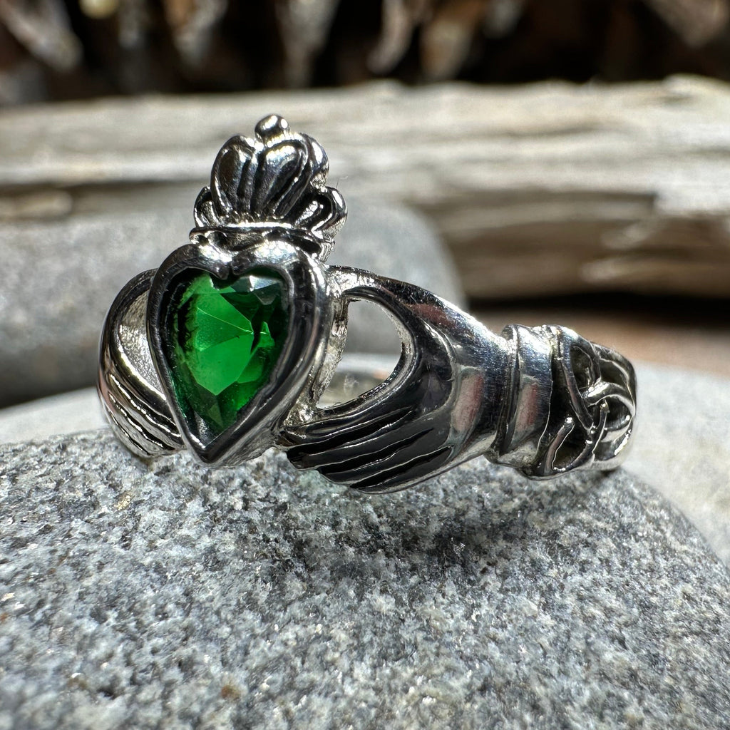 Irish Claddagh Trinity Knot Ring in Sterling Silver