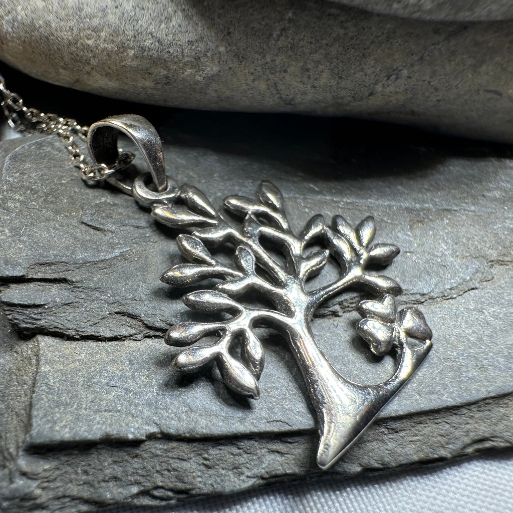 Elsa Tree of Life Shamrock Necklace in Sterling Silver
