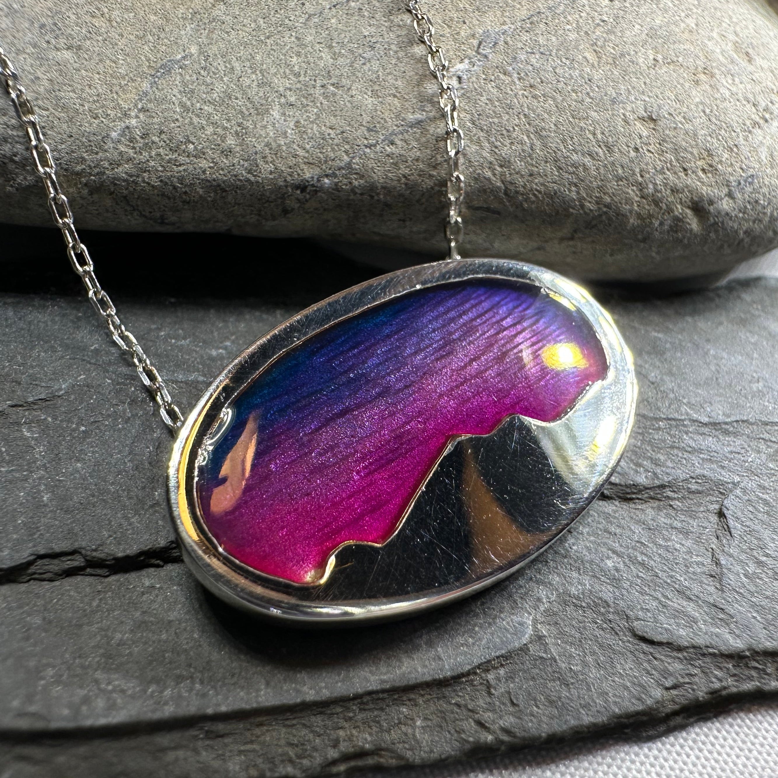 Purple Skies Northern Lights Necklace - Handmade in Scotland