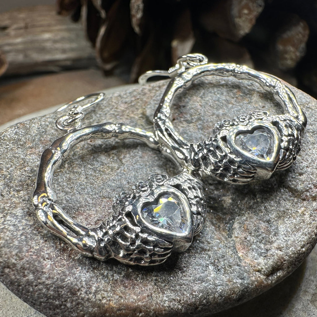 Gothic Claddagh Earrings