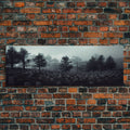 Haunted Cemetery Halloween Art, Extra Large Wall Art, Framed Panoramic Canvas Print, Framed Wall Decor