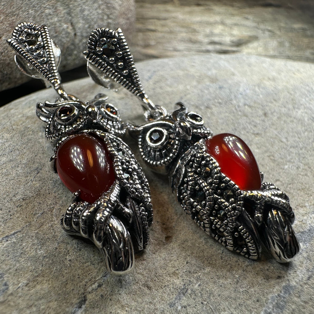 Marcasite Owl Earrings