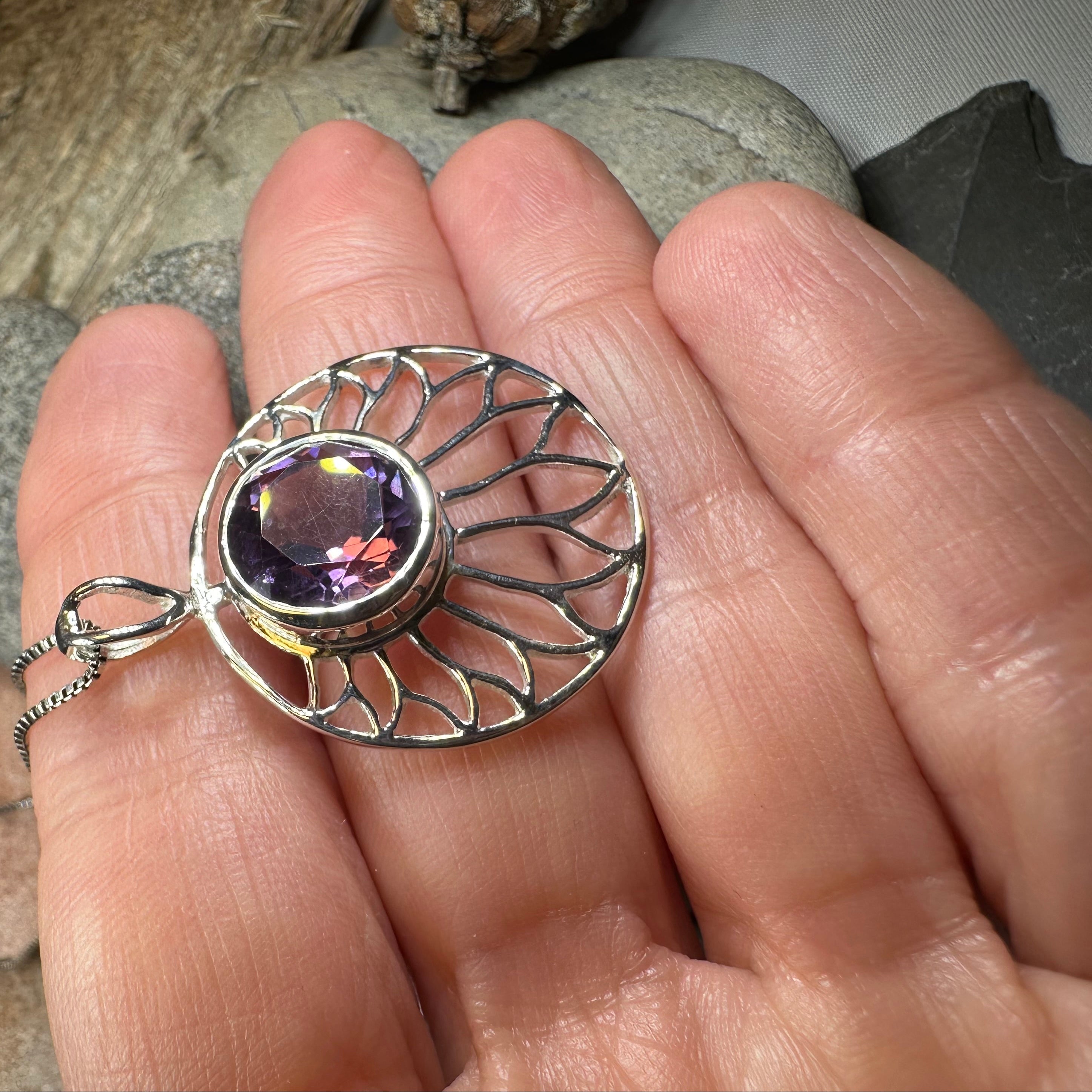 Amethyst Lotus Flower Necklace