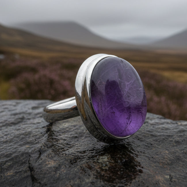 Dusky Dawn Amethyst Ring in Sterling Silver