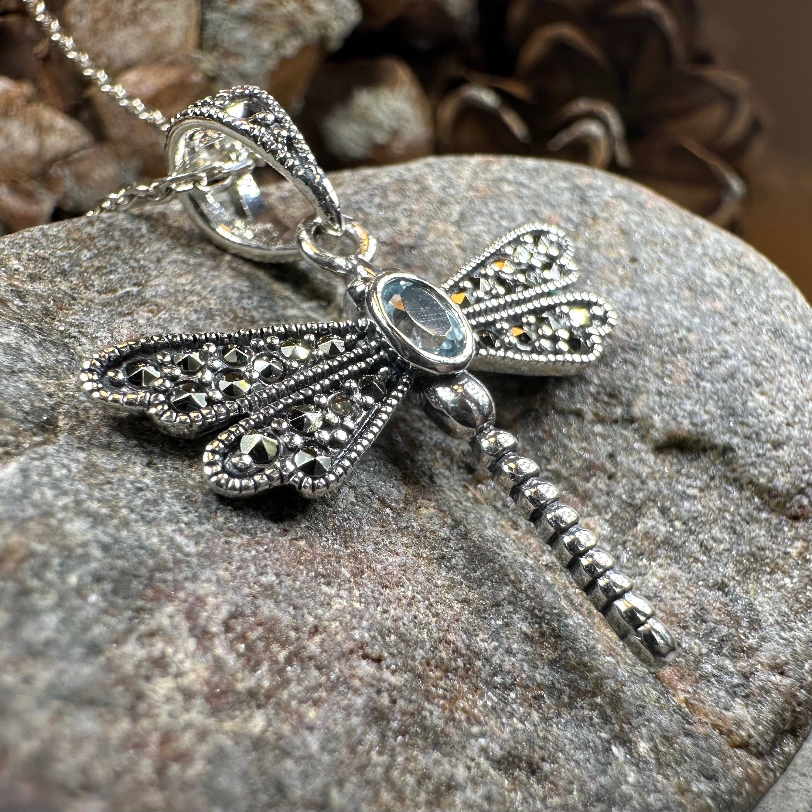 Hope Marcasite Dragonfly Necklace