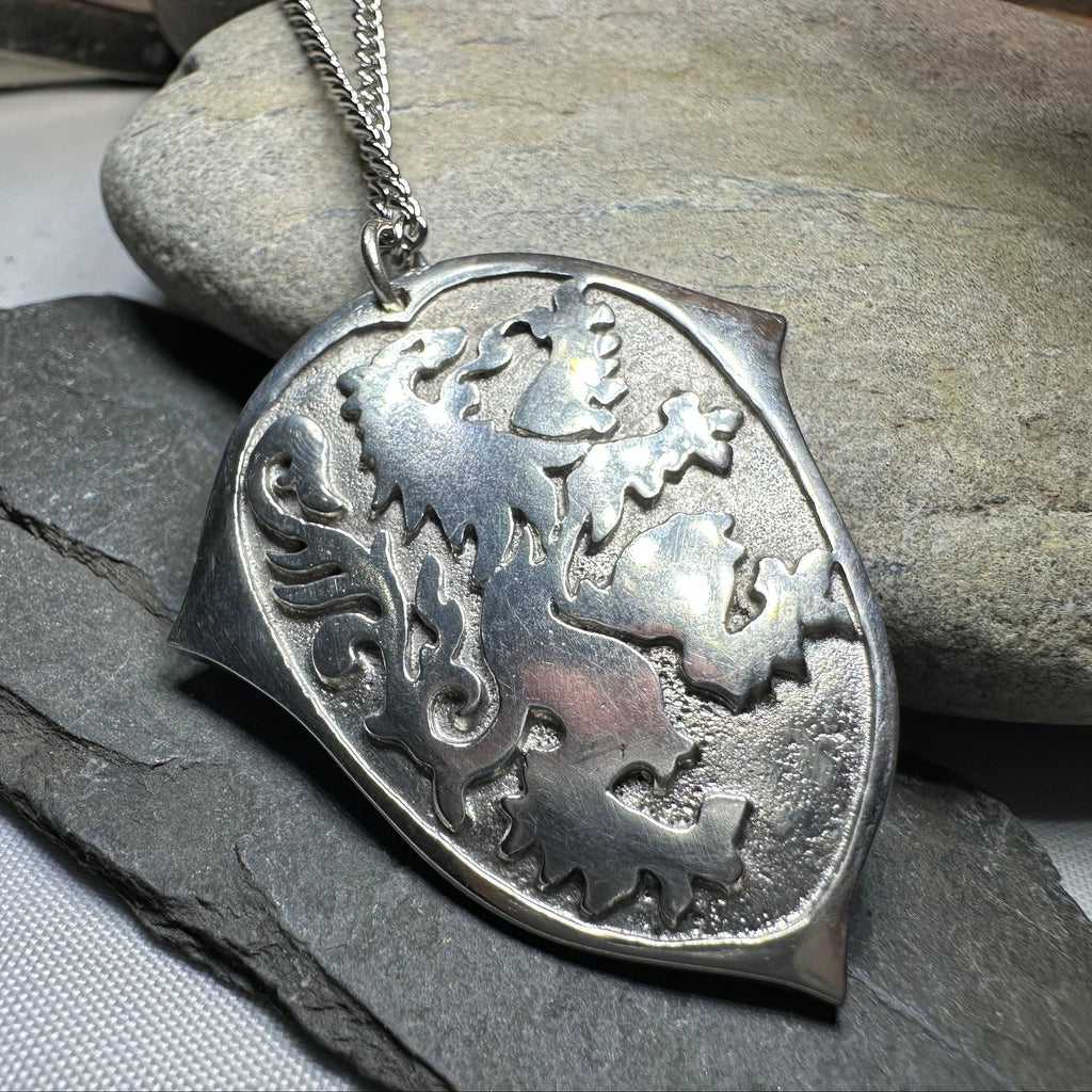 Pewter Lion of Scotland Necklace - Handmade in Scotland