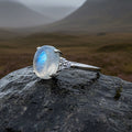 Winter Dawn Moonstone Ring in Sterling Silver