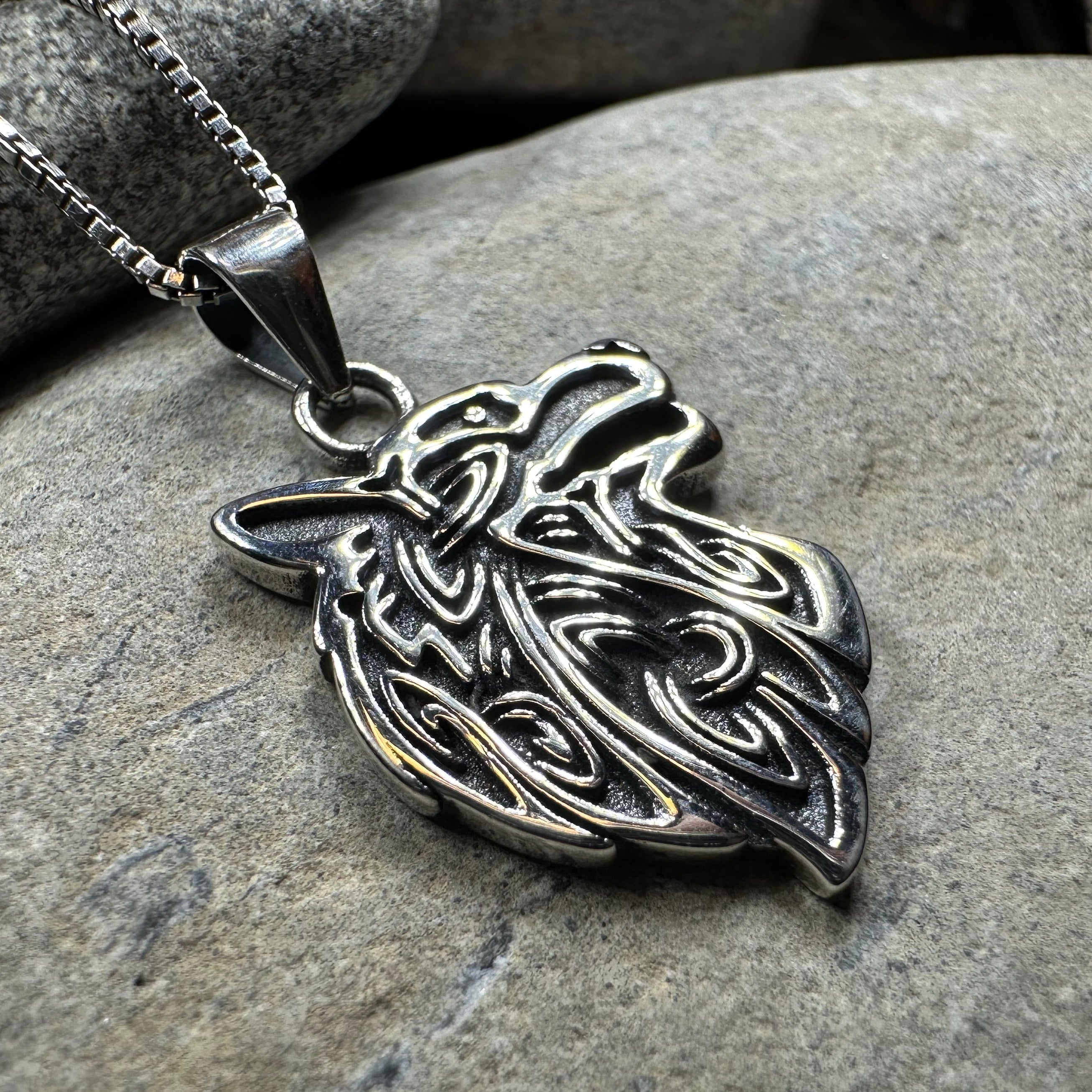 Ian Celtic Wolf Necklace