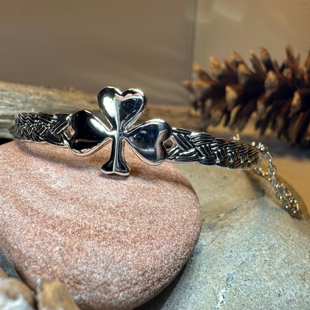 Irish Shamrock Bangle Bracelet