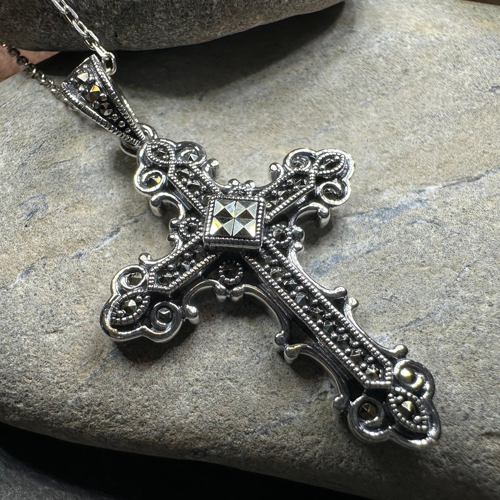 Jehanne Marcasite Cross Necklace