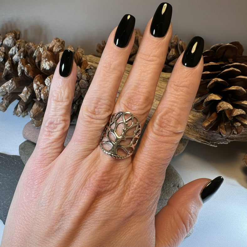 Áedh Celtic Tree of Life Ring in Sterling Silver