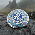 Celtic Birds Enamel Brooch